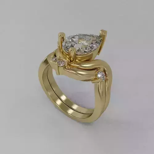 Pear diamond ring