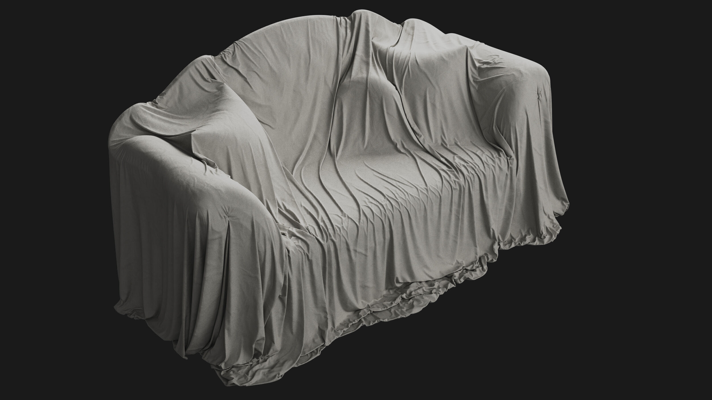 Covered Classic Sofa 01 3D model_3