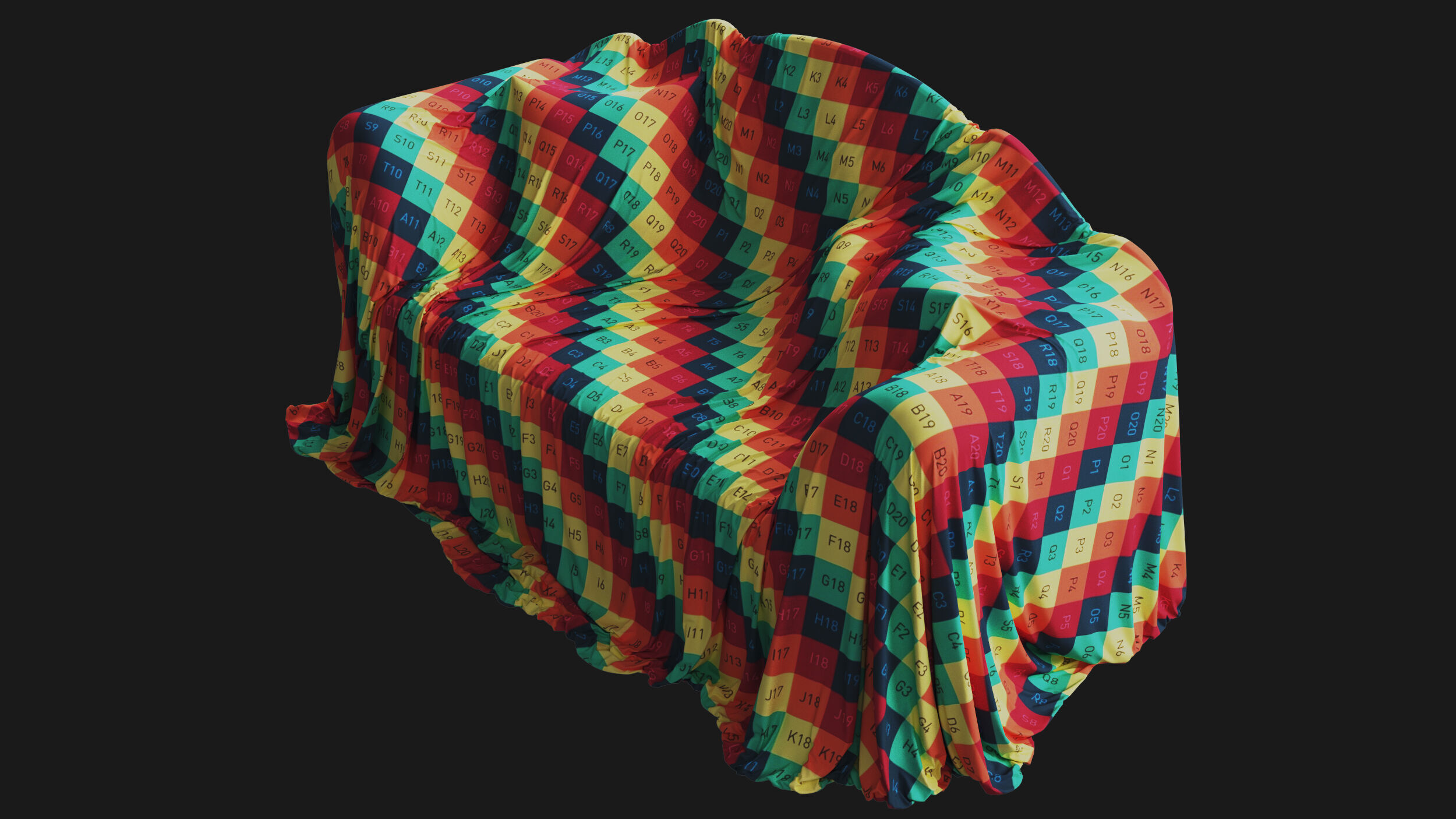 Covered Classic Sofa 01 3D model_9