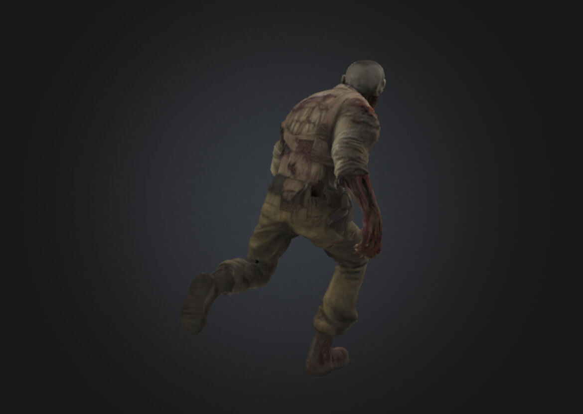 Huge WW2 Zombie 3D model_7