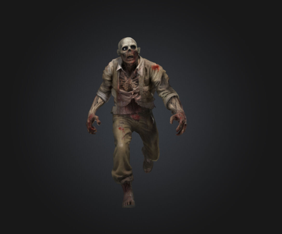 Huge WW2 Zombie 3D model_1