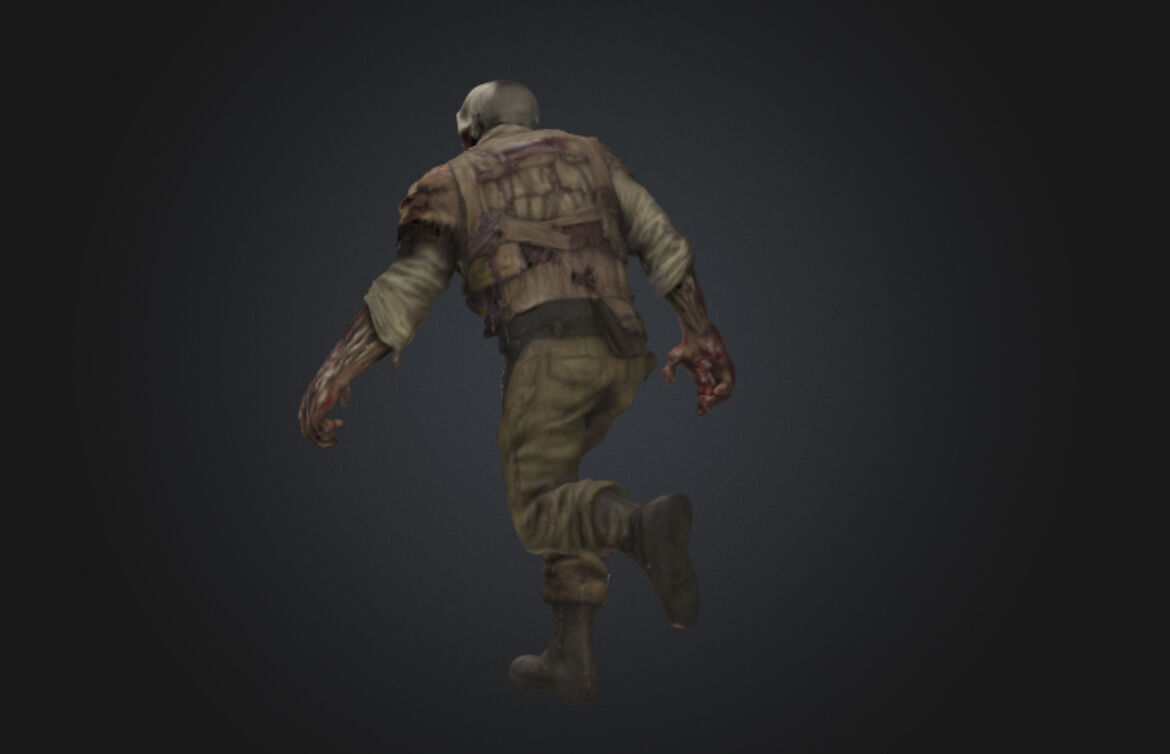 Huge WW2 Zombie 3D model_5