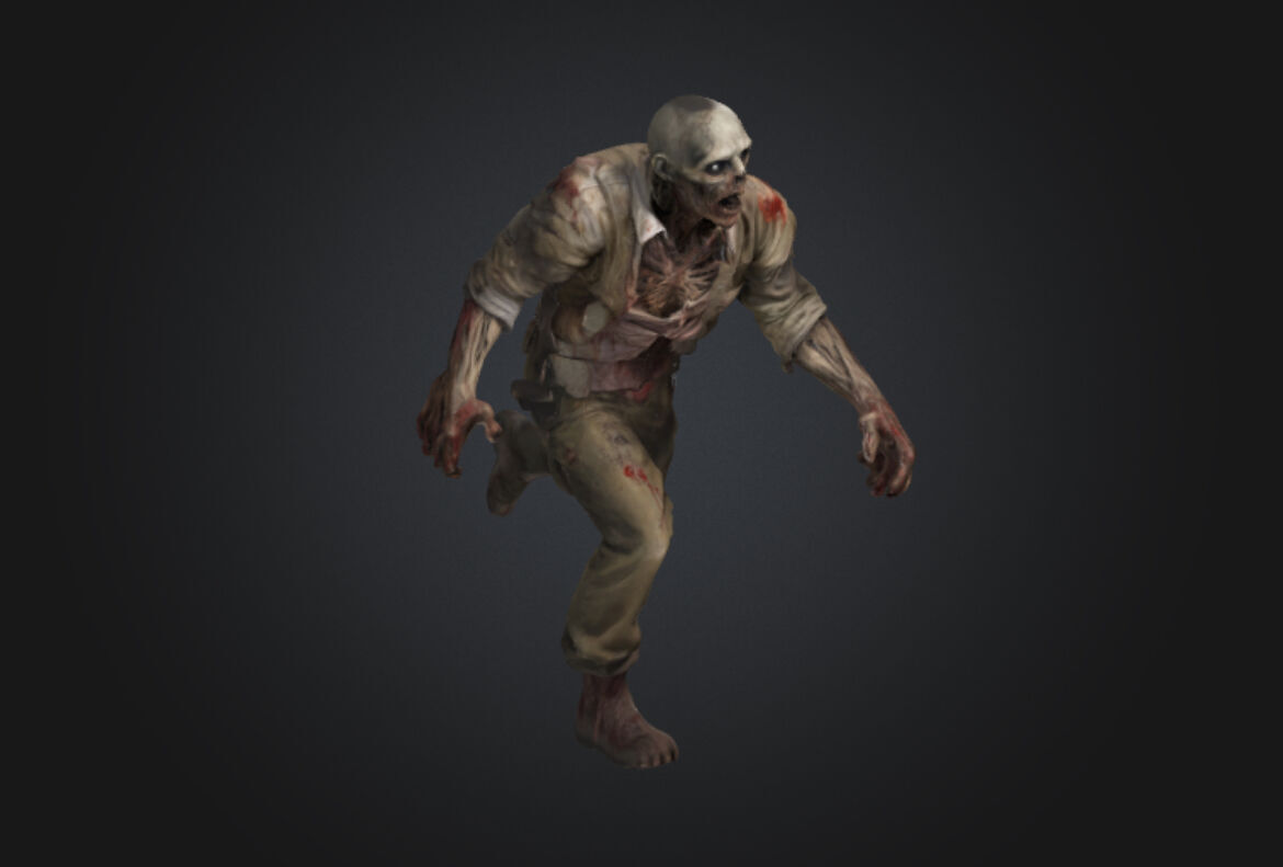 Huge WW2 Zombie 3D model_9
