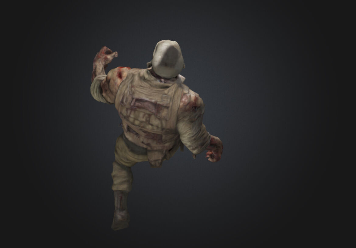Huge WW2 Zombie 3D model_17