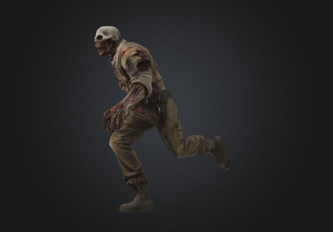 Huge WW2 Zombie 3D model_3