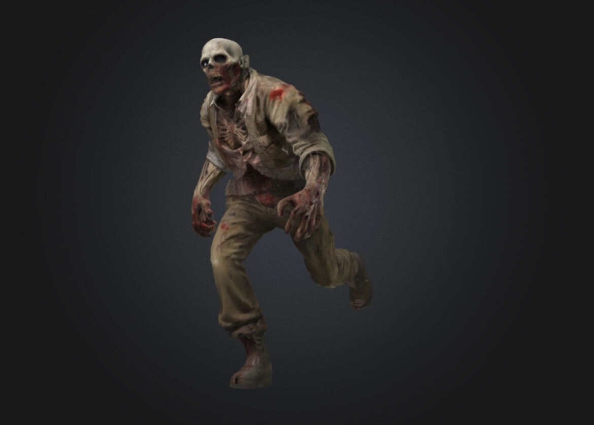 Huge WW2 Zombie 3D model_2