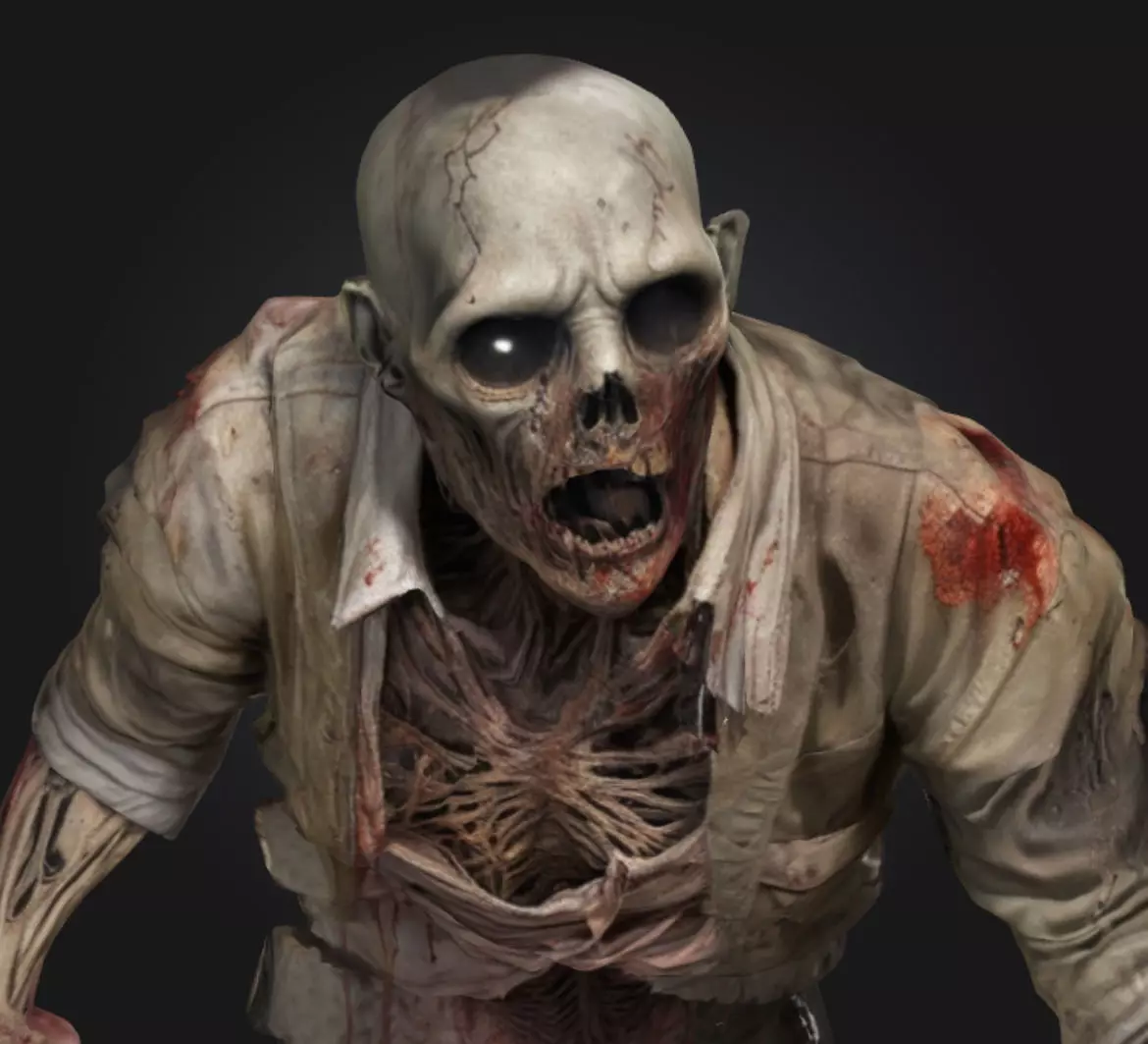 Huge WW2 Zombie 3D model_0