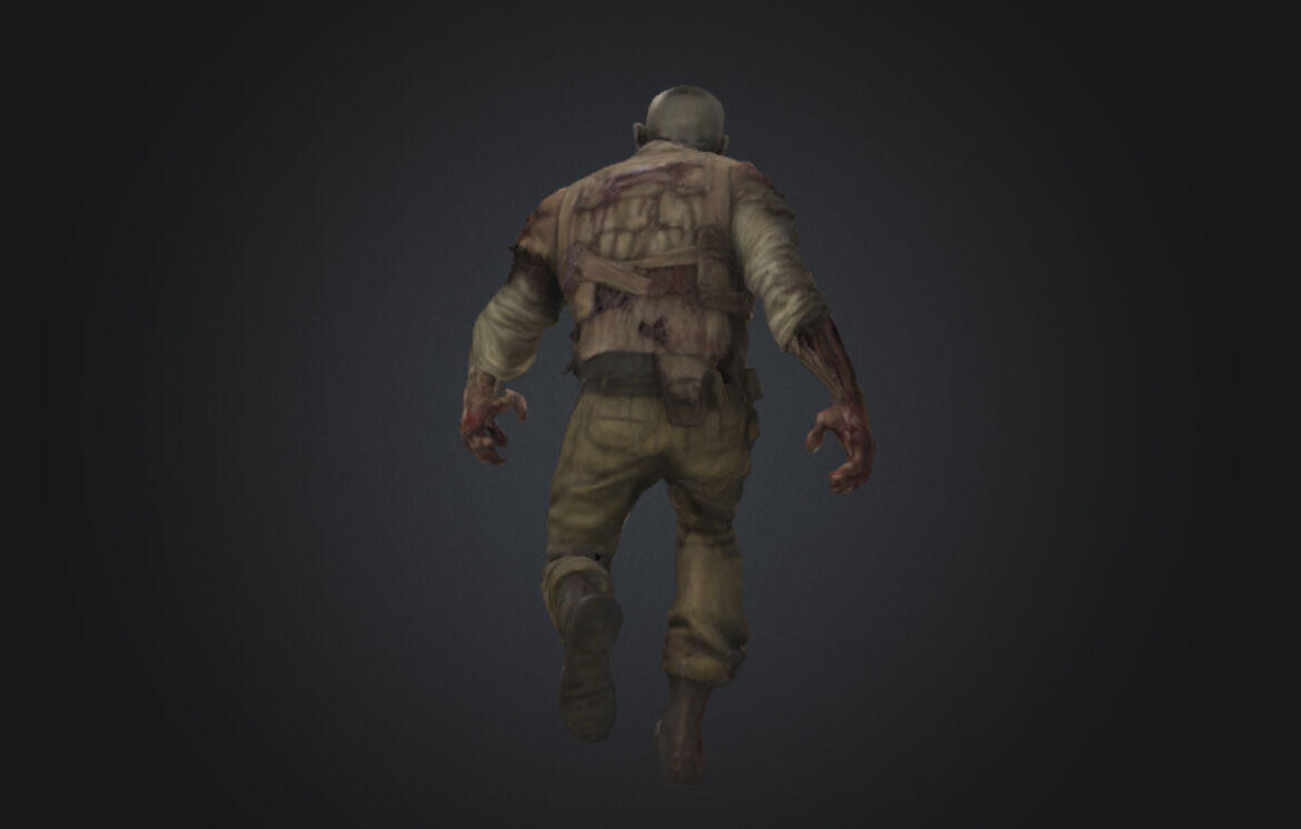 Huge WW2 Zombie 3D model_6