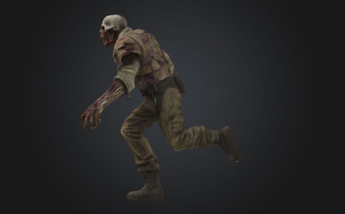 Huge WW2 Zombie 3D model_4