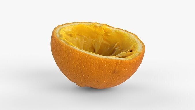 Squeezed Half Orange Peel Skin - Scan Low-poly 3D model 7