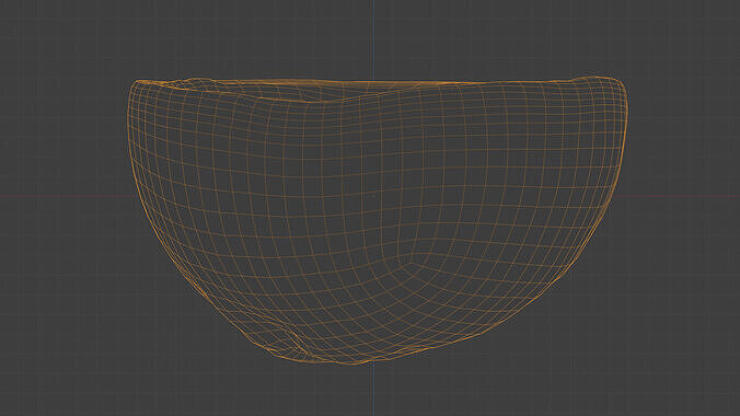 Squeezed Half Orange Peel Skin - Scan Low-poly 3D model 4