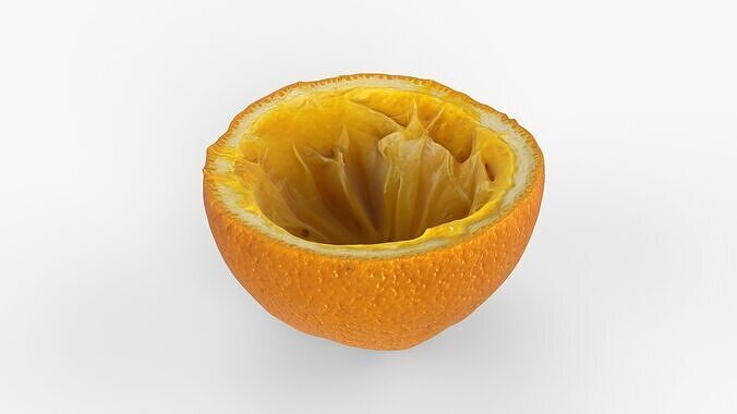 Squeezed Half Orange Peel Skin - Scan Low-poly 3D model 2