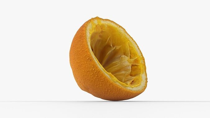 Squeezed Half Orange Peel Skin - Scan Low-poly 3D model 6