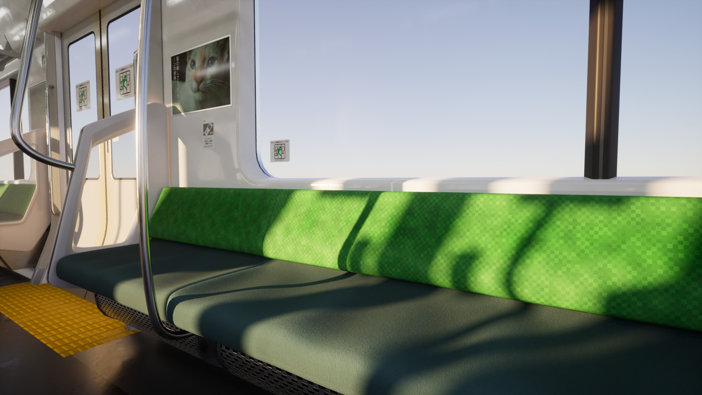 Japanese Train Interior Unreal Engine Scene Low-poly 3D model_3