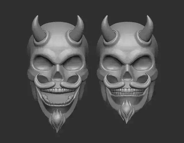 Stylized Red Skull Devil for Action Figures 3D print model