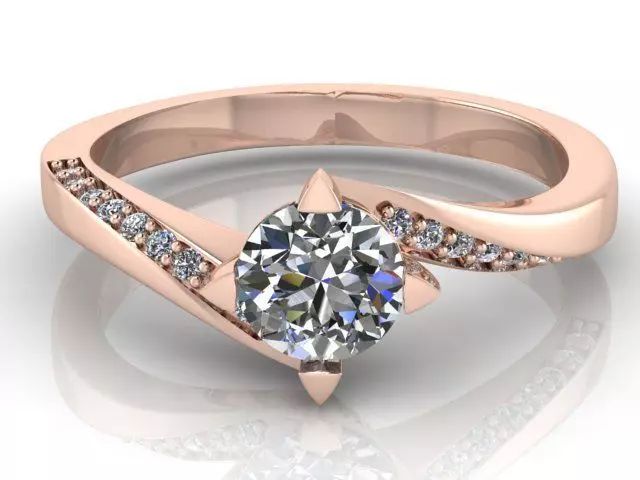 Diamond Engagement Ring 3D Model Split Shank Design 3DM OBJ STL 3D print model