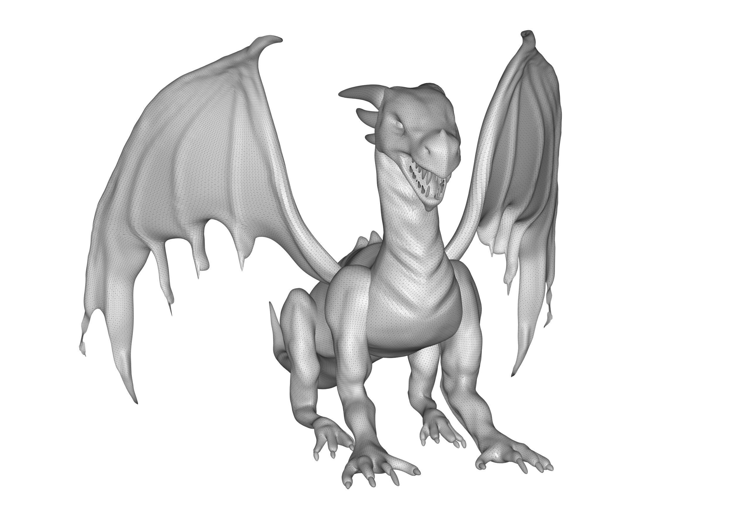 Dragon Low-poly 3D model_6