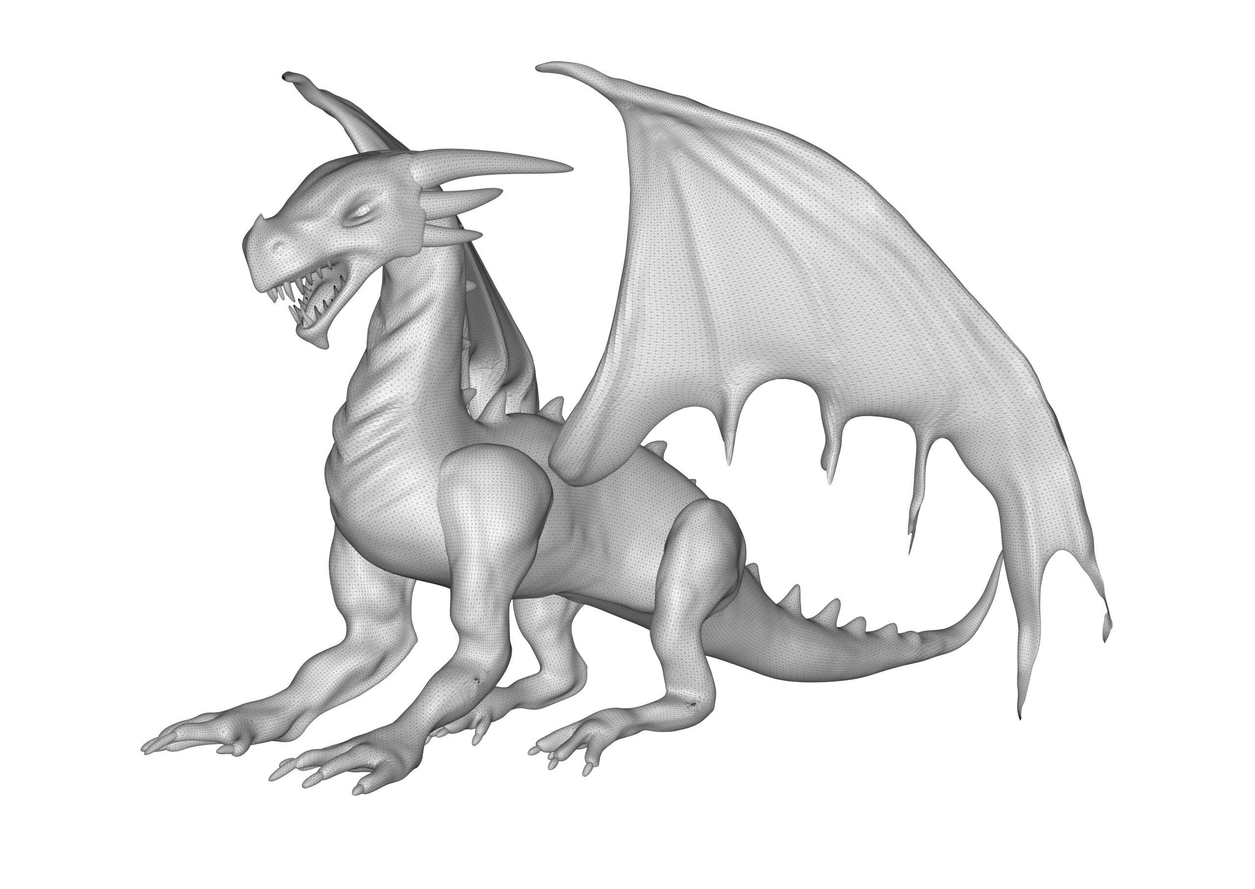 Dragon Low-poly 3D model_5