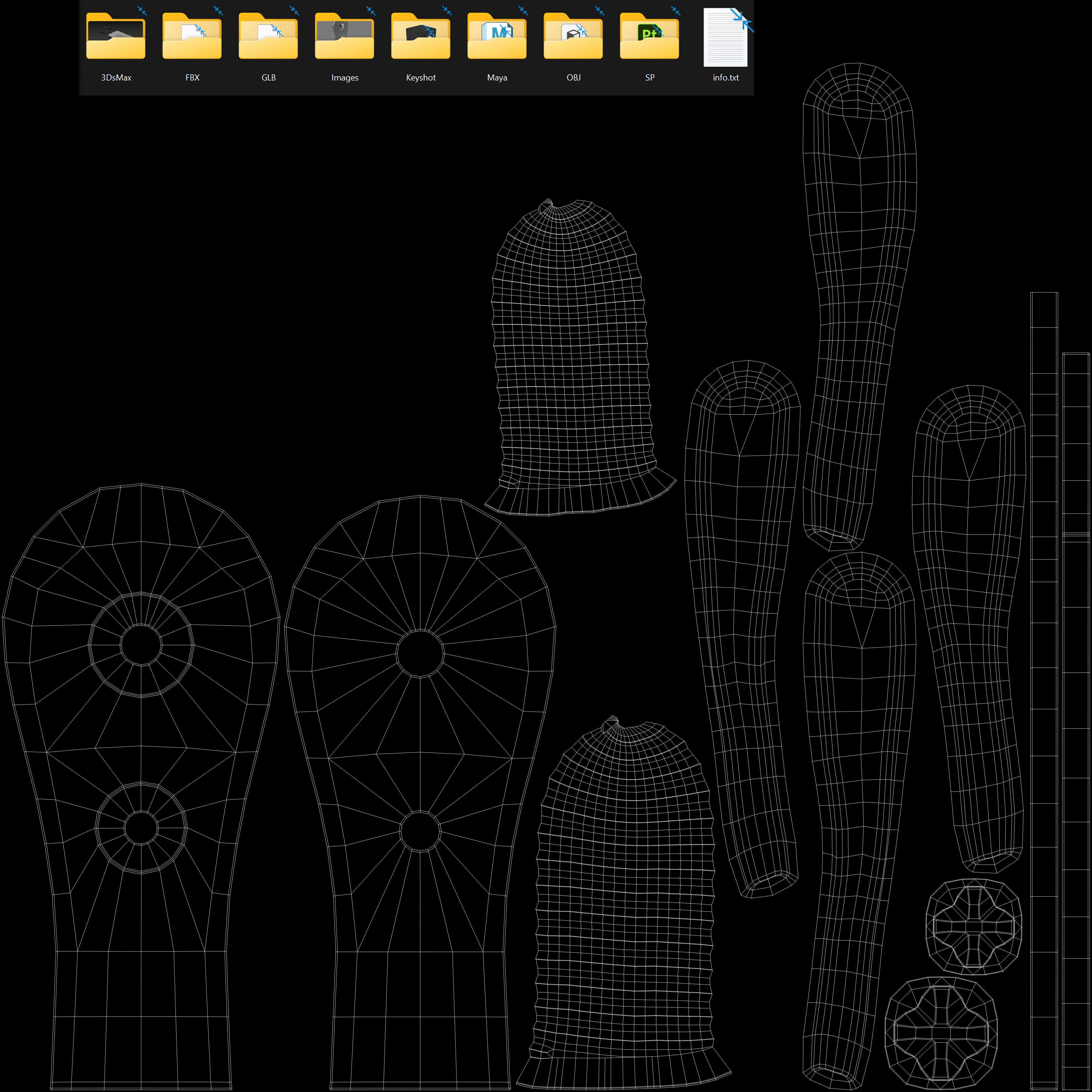 Hook Models Asset pack - Total 18 Models Low-poly 3D model_26