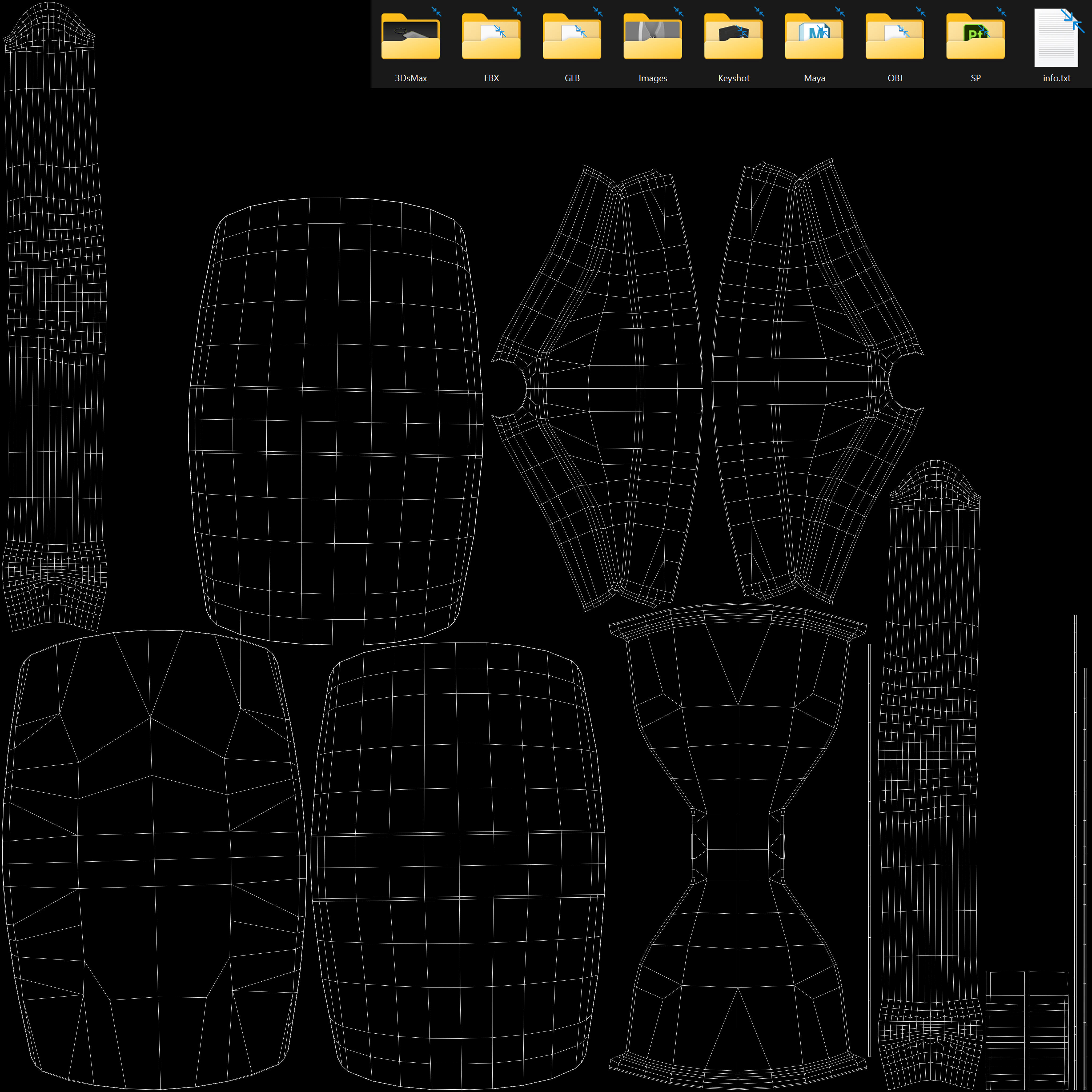 Hook Models Asset pack - Total 18 Models Low-poly 3D model_21