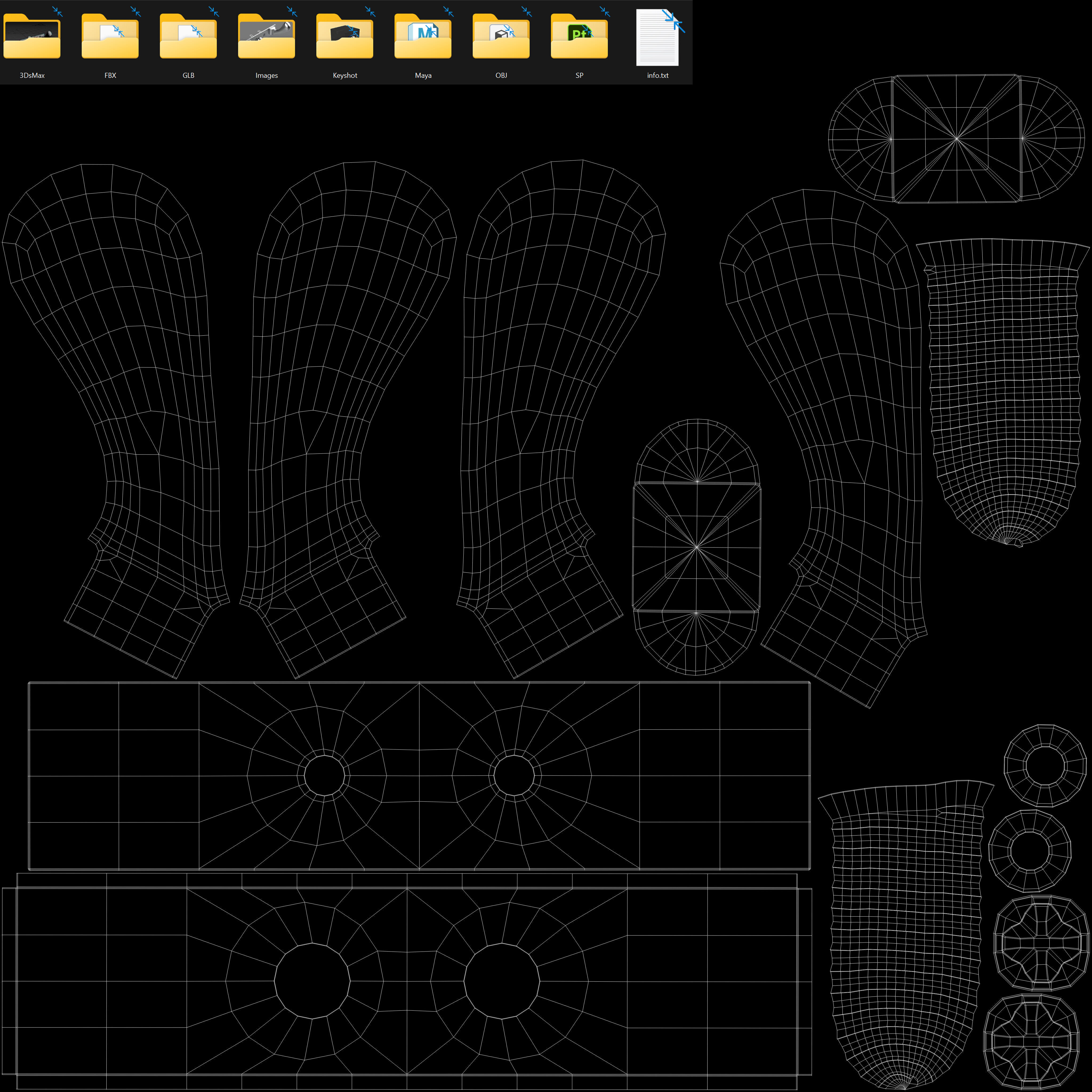 Hook Models Asset pack - Total 18 Models Low-poly 3D model_82