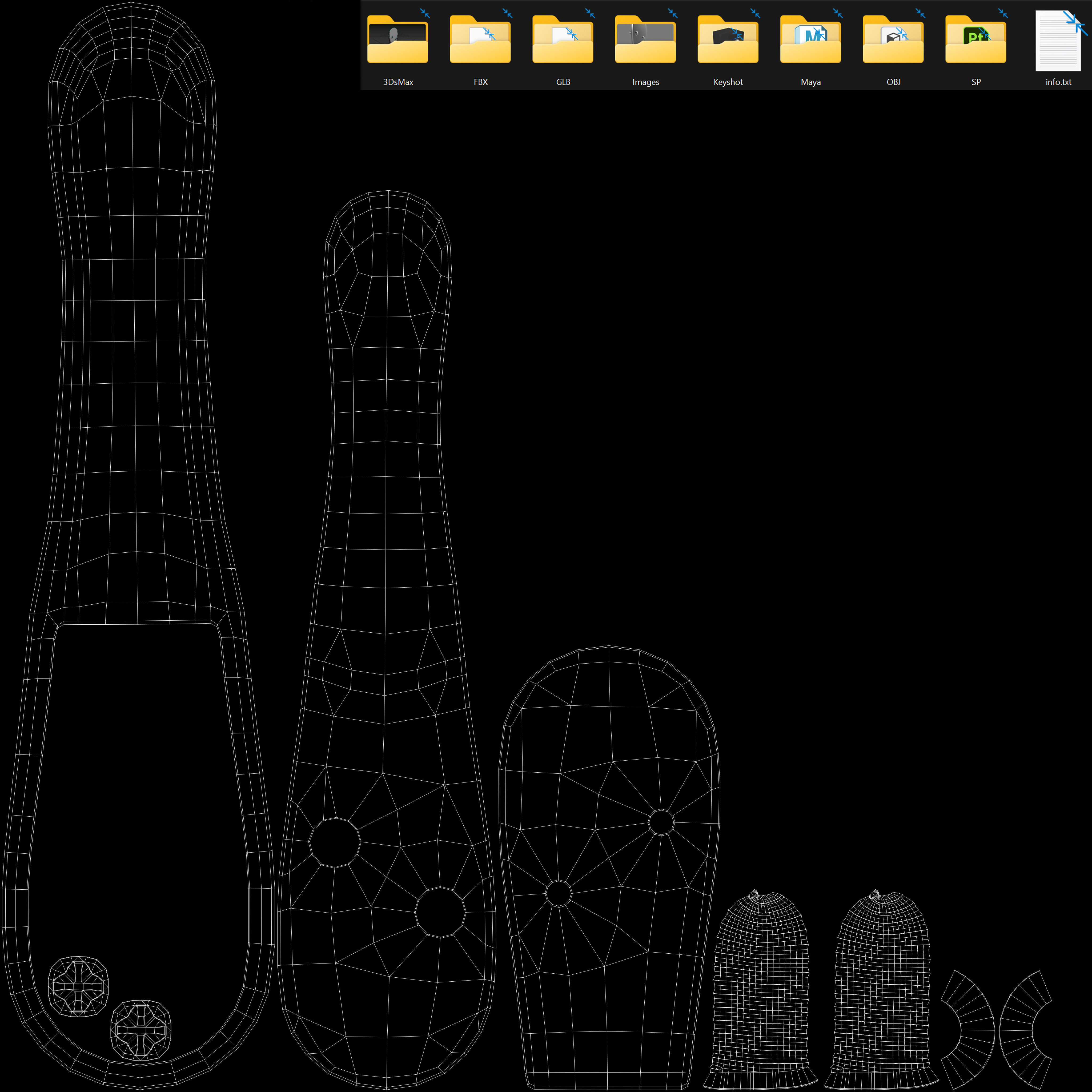 Hook Models Asset pack - Total 18 Models Low-poly 3D model_11