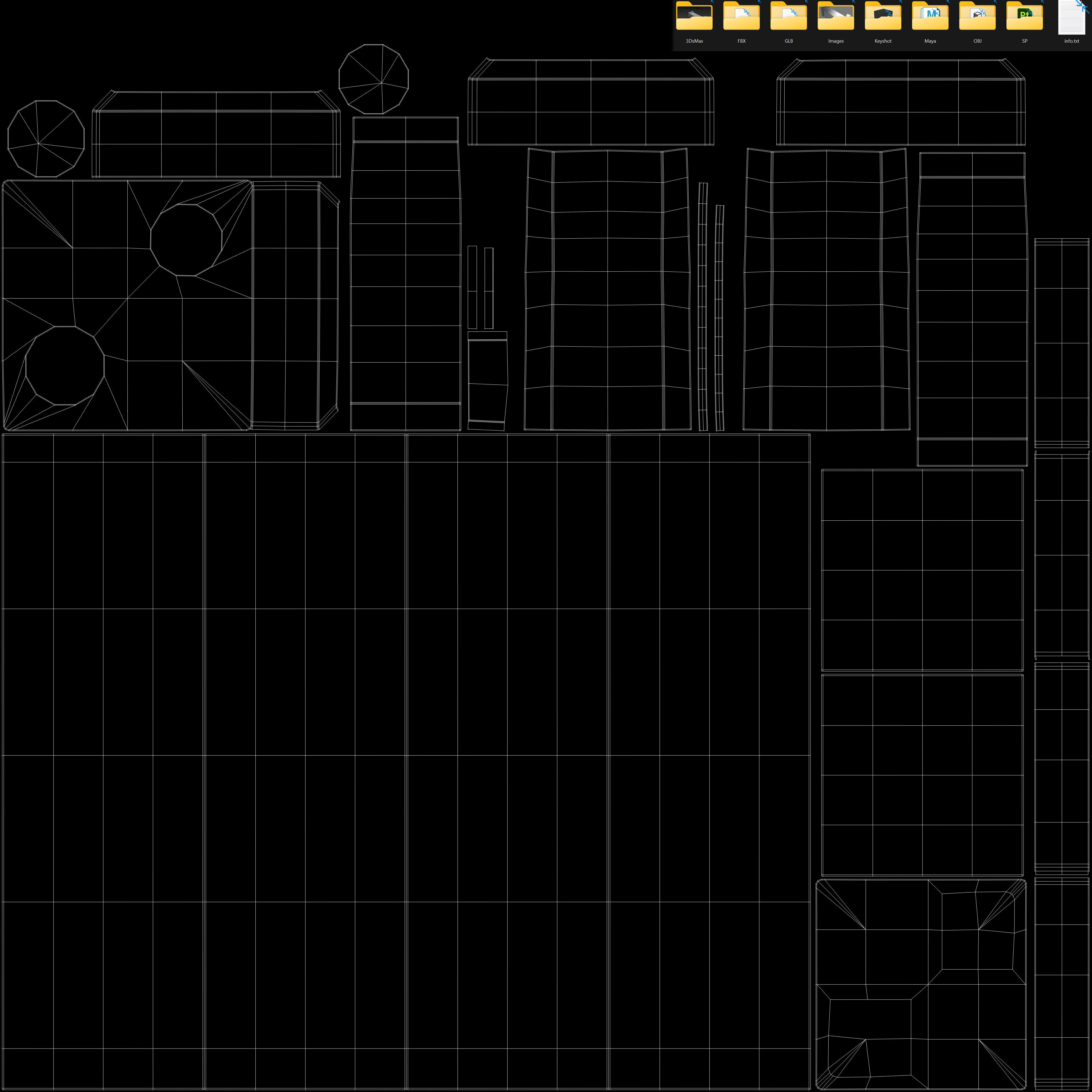Hook Models Asset pack - Total 18 Models Low-poly 3D model_16