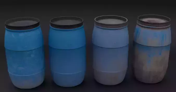 Plastic Drum - Plastic Barrel - Low Poly