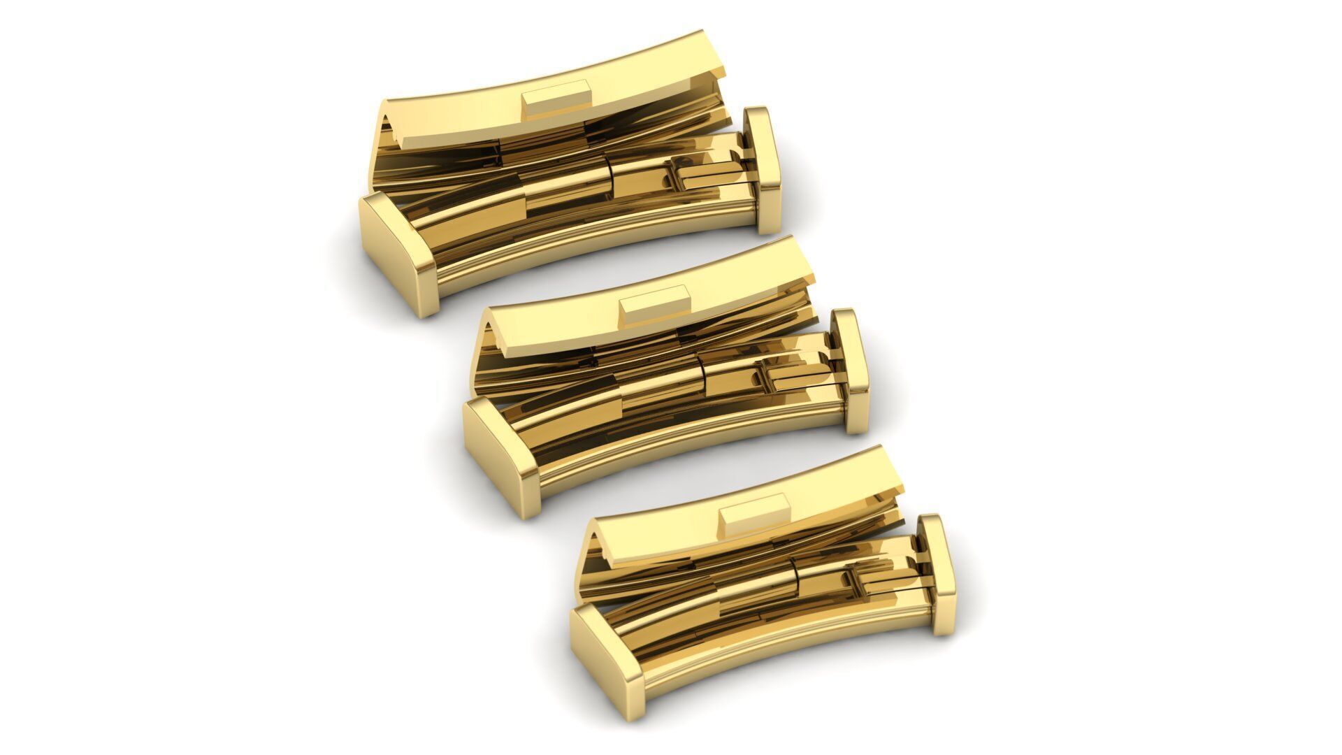 PACK Cuban Locks Curves Chains 8mm 9mm 10mm 3D print model_1