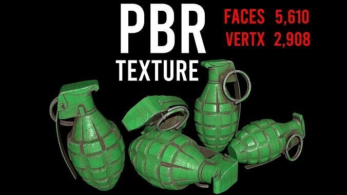 MK2 Grenade - Low Poly Game Ready Low-poly 3D model Low-poly 3D model