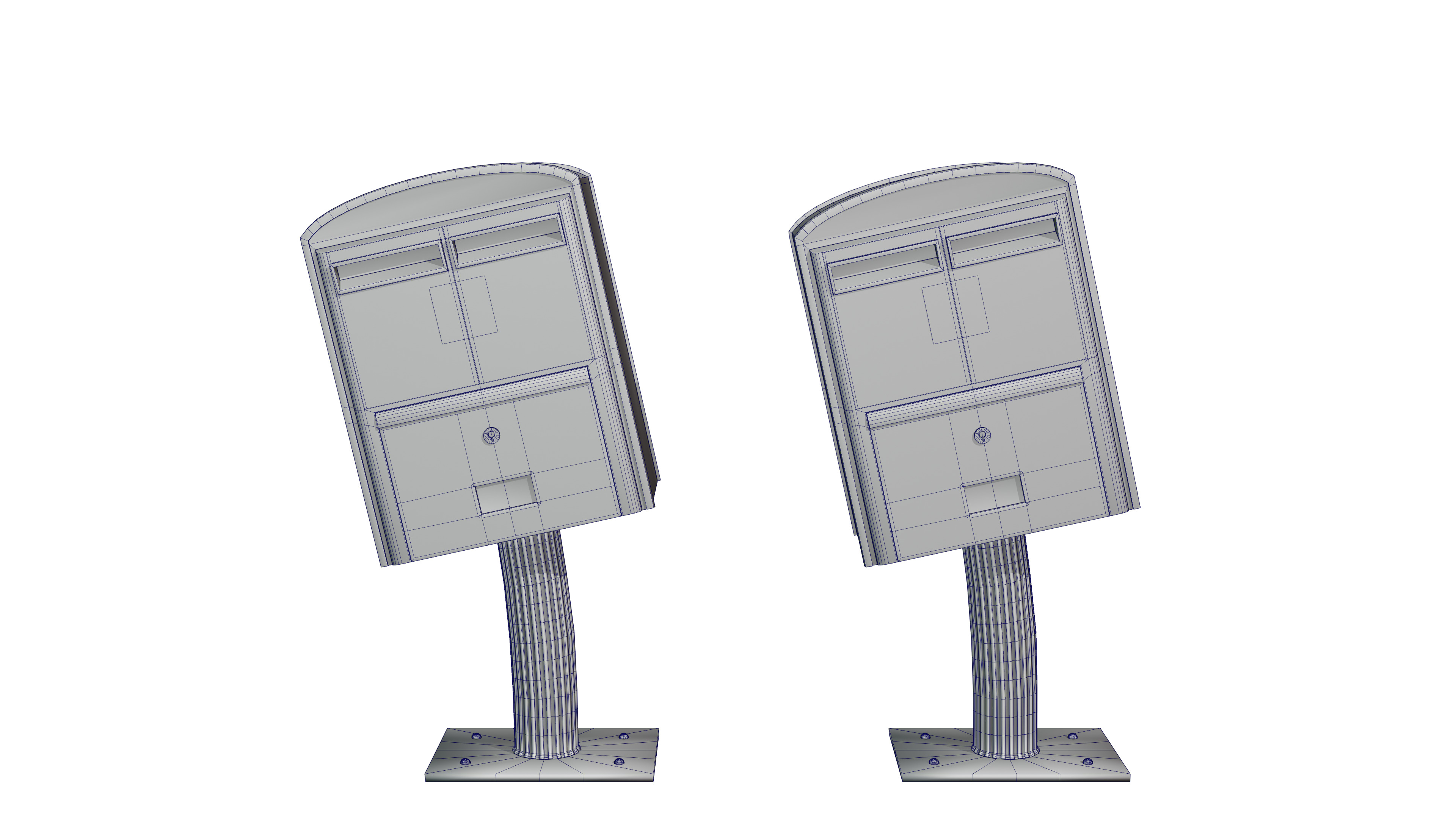 Taiwan Taipei Postbox Low-poly 3D model_1