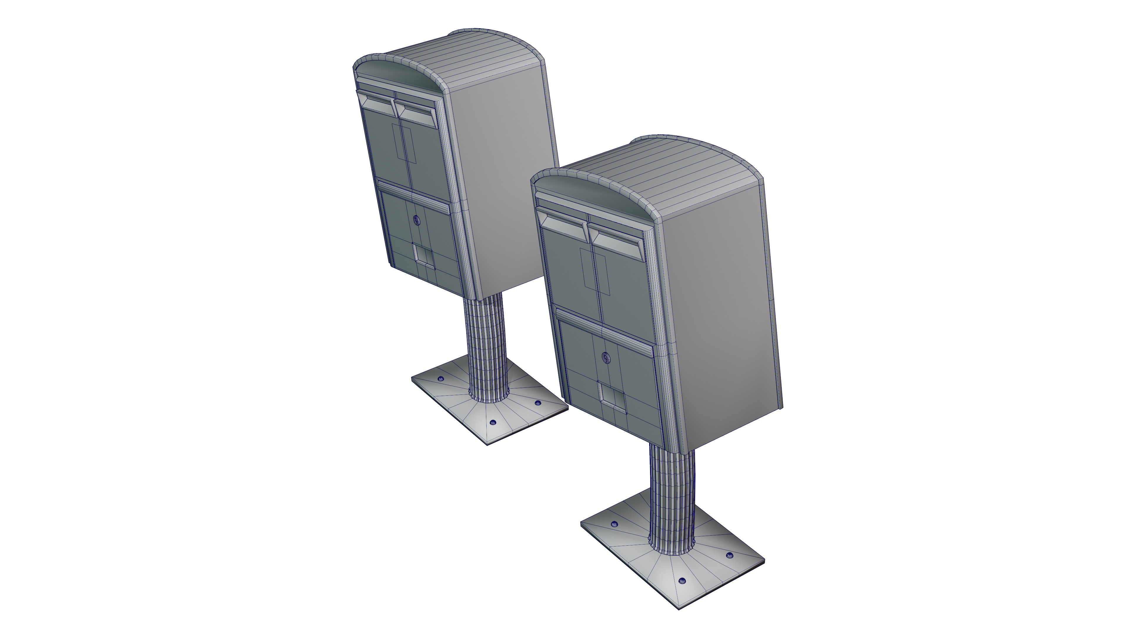 Taiwan Taipei Postbox Low-poly 3D model_3