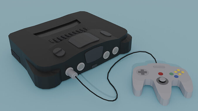 Low Poly Nintendo 64 3D Model Low-poly 3D model