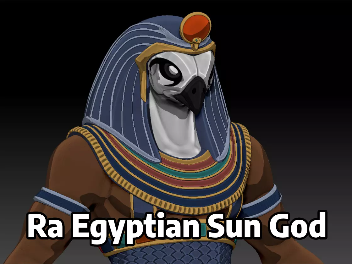 Ra Egyptian Sun God High Poly 3D model