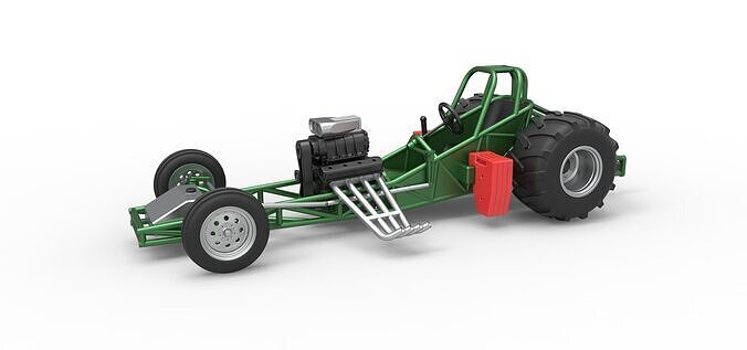 Vintage Pulling Funny car Base Scale 1 to 25 3D print model
