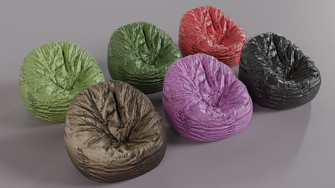 Bean Bag Chair Collection 3D model