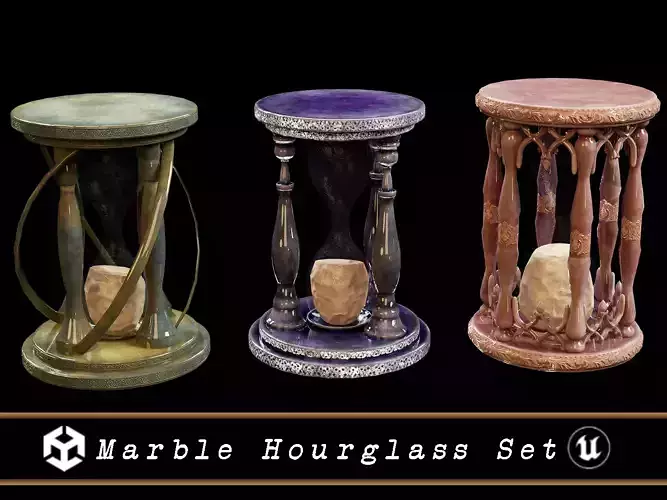 Elegant Marble Hourglass Set 