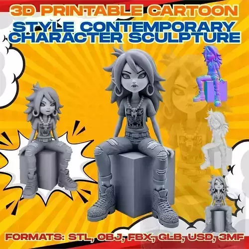 3D Printable Rebel Diva Figurine