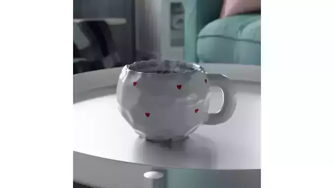 Coffee Mug with Heart Pattern