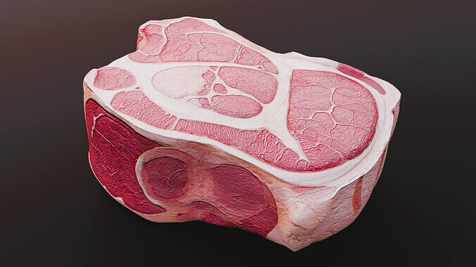 Raw Meat Cut Low-poly 3D model 7
