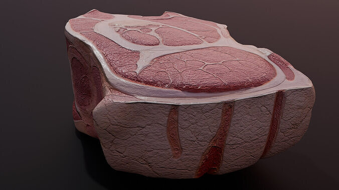 Raw Meat Cut Low-poly 3D model 6