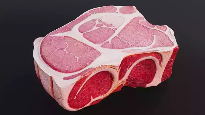 Raw Meat Cut Low-poly 3D model