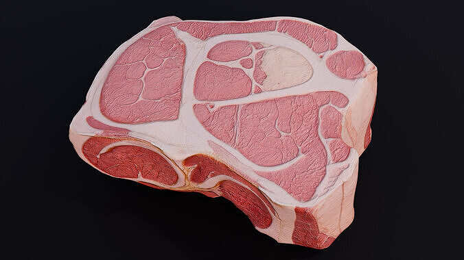 Raw Meat Cut Low-poly 3D model 4