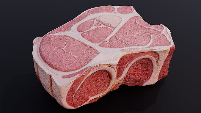 Raw Meat Cut Low-poly 3D model 3
