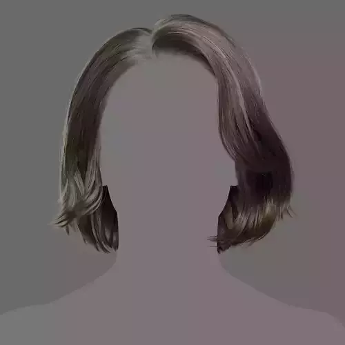 Girl Bob Hairstyle XGen maya scene 3D model and abc FBX