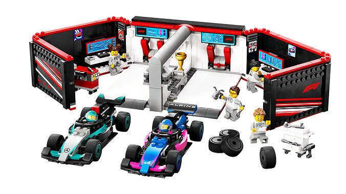 TwindBricks3D - 60444 F1 Garage  Mercedes-AMG  -  Alpine Cars 3D print model