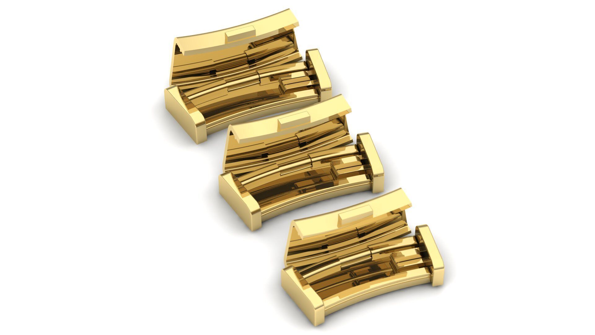 PACK Cuban Locks Curves Chains 11mm 12mm 13mm 3D print model_1