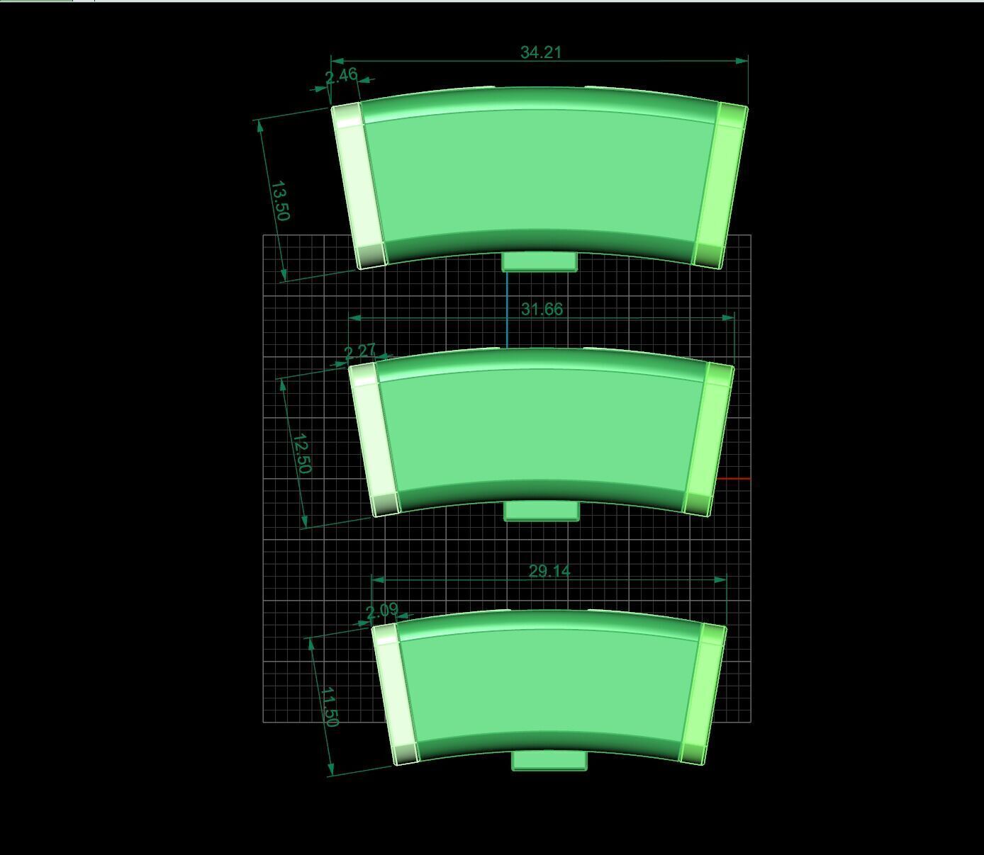 PACK Cuban Locks Curves Chains 11mm 12mm 13mm 3D print model_2
