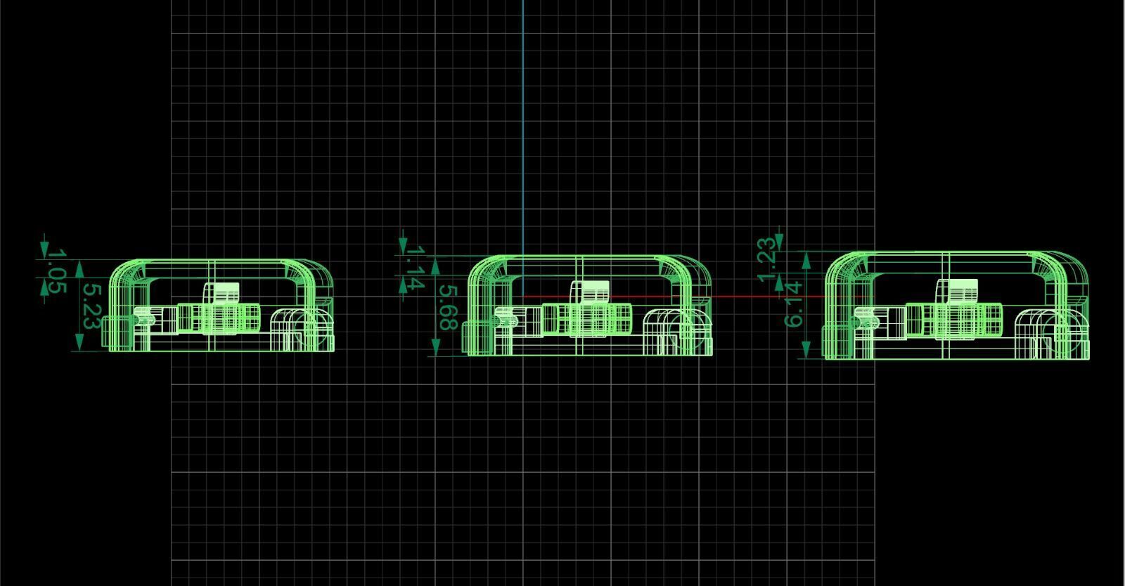 PACK Cuban Locks Curves Chains 11mm 12mm 13mm 3D print model_3