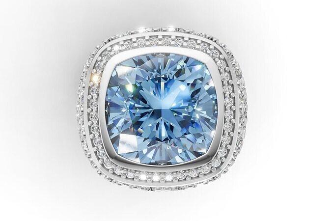 Ring with Pave Diamond Setting 3D print model